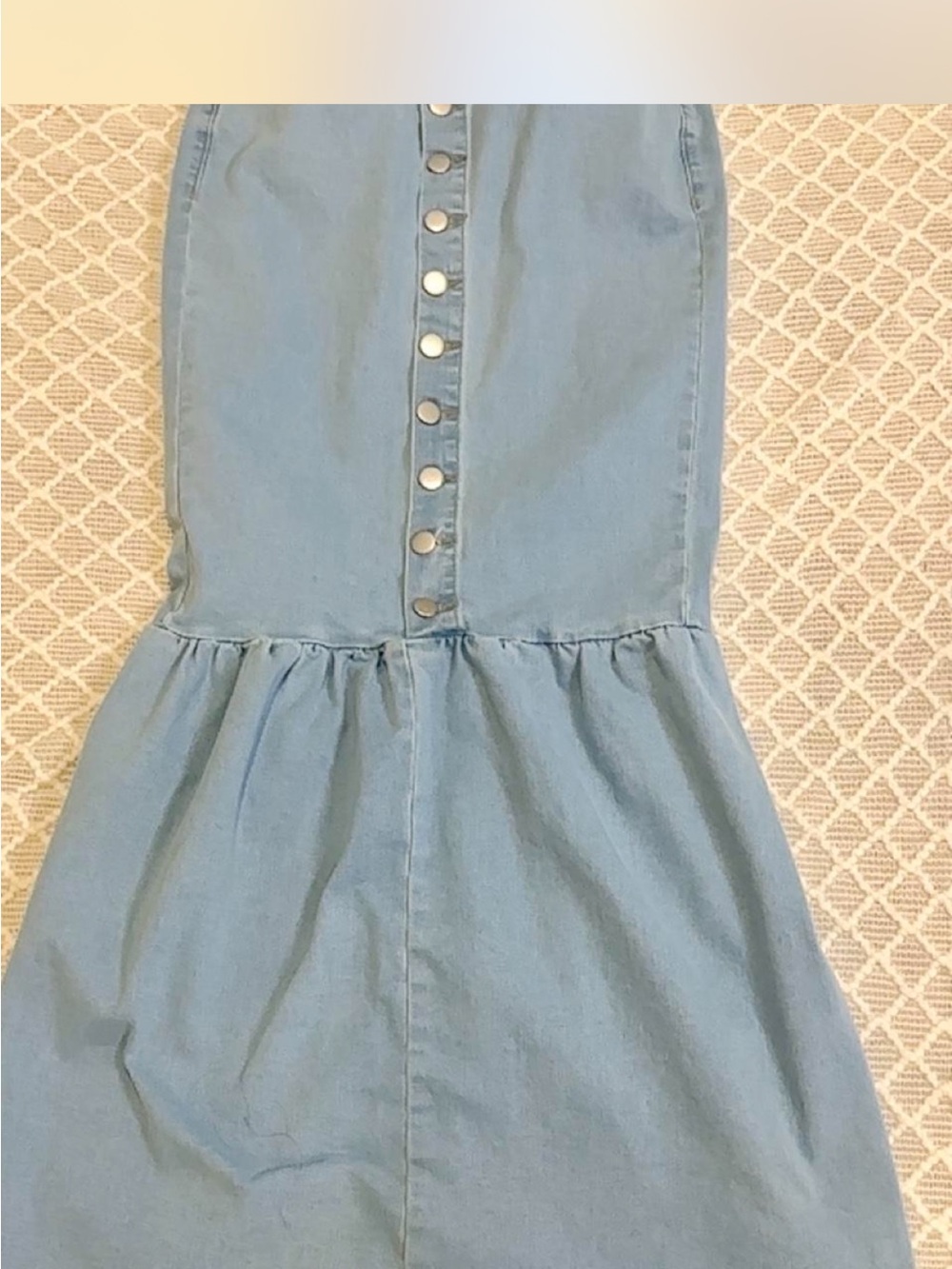 SHEIN Light Blue Denim Mermaid Midi Skirt with Button Front size S - Picture 8 of 9